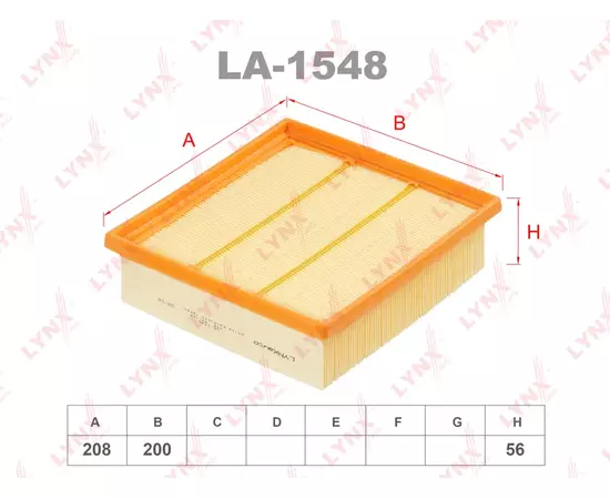 Фильтр воздушный LYNXauto LA-1548